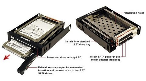 Addonics Snap-In Double Drive