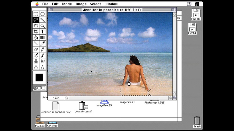 A picture of the first image to be edited in photoshop, known as Jennifer in paradise