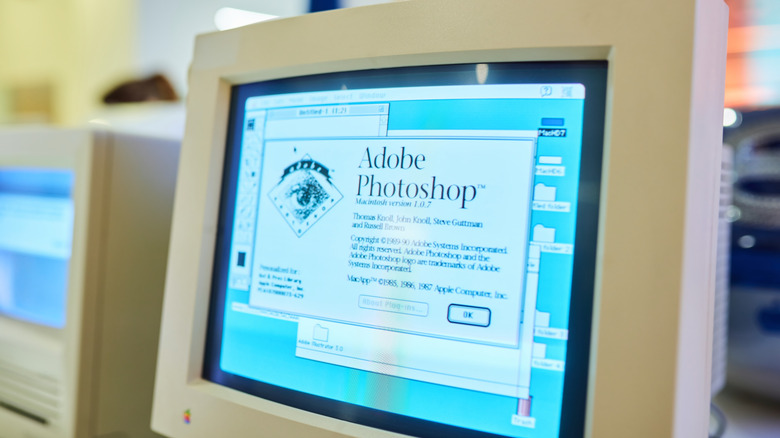 Adobe Photoshop version 1.0.7 on an early Mac computer