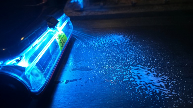 The Aero Ultra Steam spraying foam as it cleans a hard surface