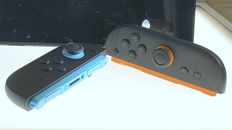 A pair of separated Joy-Con 2 controllers.