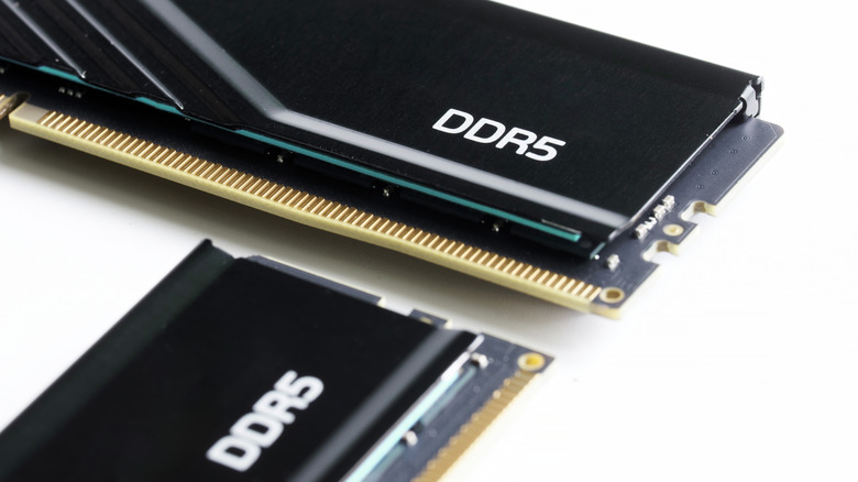 DDR5 RAM sticks on white background