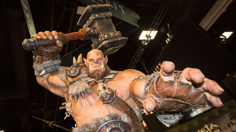 Warcraft games orc statue