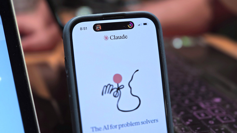 The Claude app opened on an iPhone 15