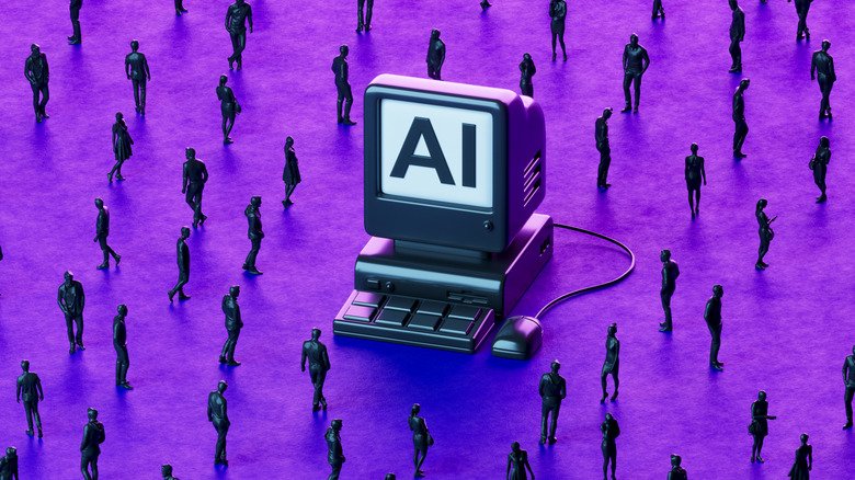 Illustration of AI around humans