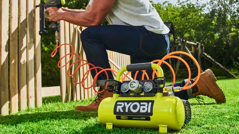 using Ryobi air compressor