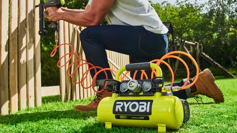 using Ryobi air compressor