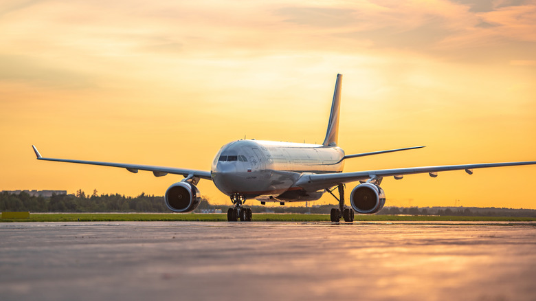 An older generation Airbus A330-300 in Aeroflot livery on the runway