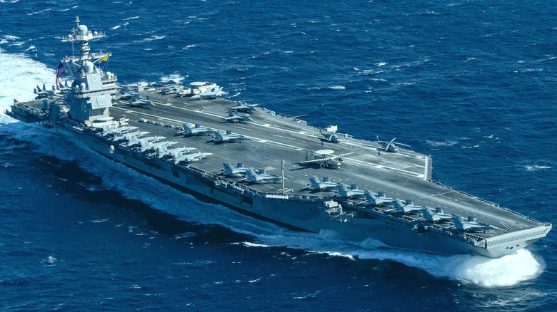 The USS Gerald R Ford (CVN 78) underway at sea