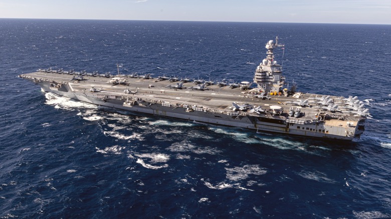 The USS Gerald R Ford (CVN 78) underway at sea
