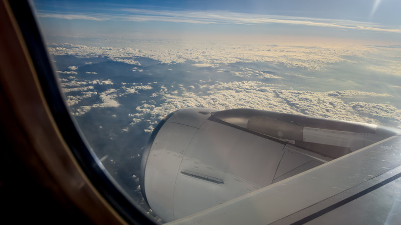 A view through an aircraft window.