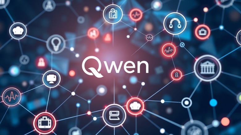 Graphic depicting Alibaba's Qwen AI model