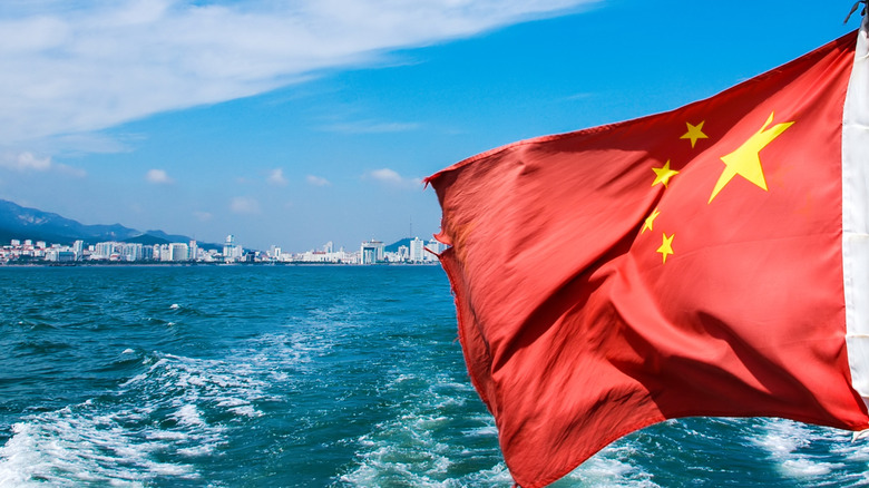 China flag on ship