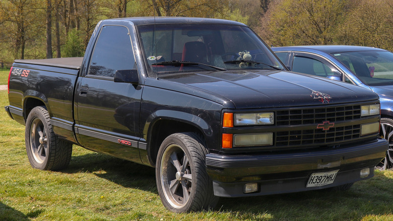 Chevrolet 454 SS pickup parked on grass