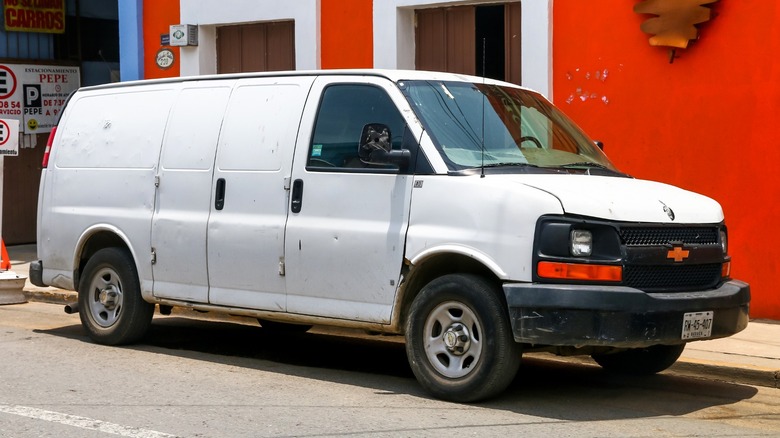 Chevrolet Express cargo van in white
