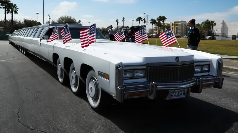 The world's longest car, The American Dream, parked