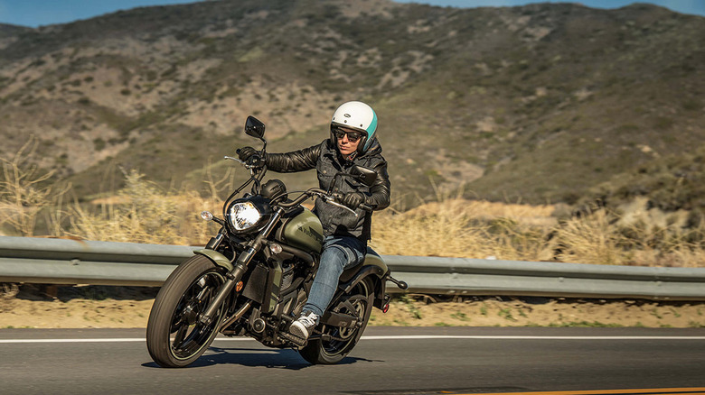 Person riding Kawasaki Vulcan S