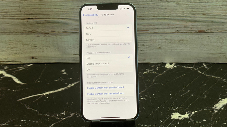 iPhone showing side button functions