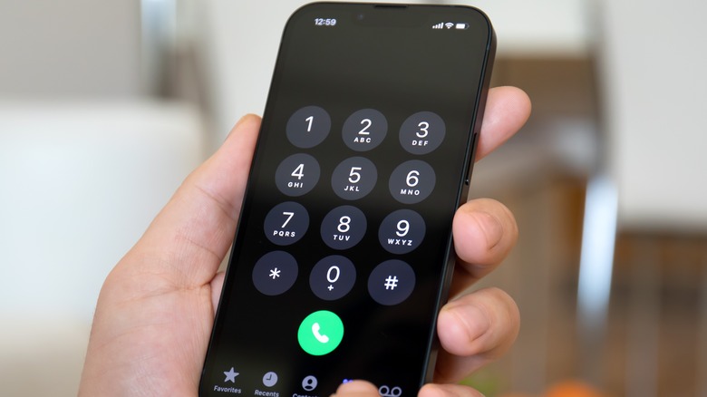 phone dial screen on an iPhone