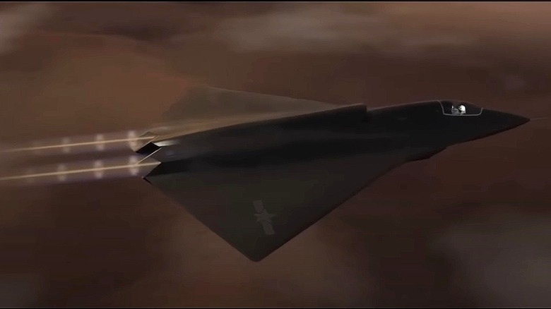 J-36 fighter jet side view
