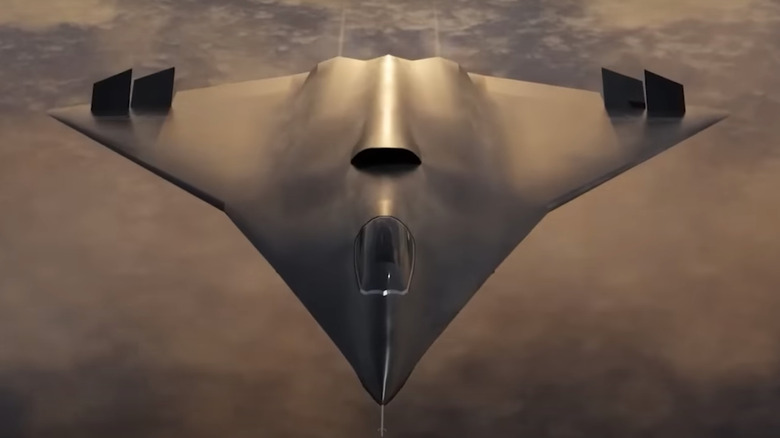 J-36 fighter jet top view