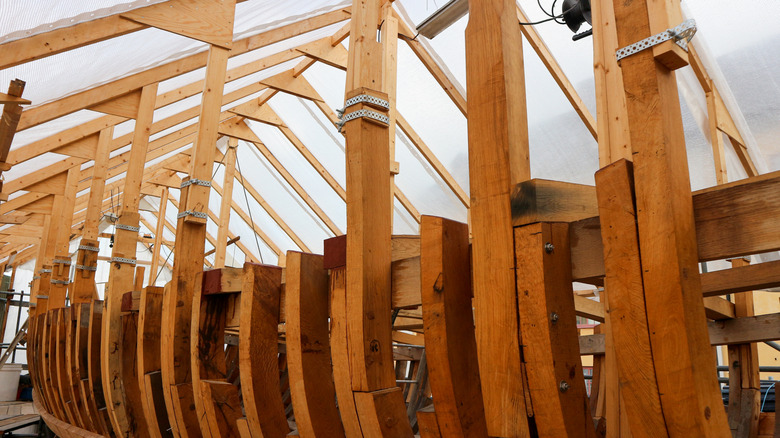 Structure of a wooden boat
