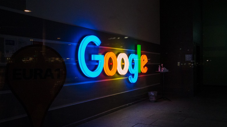 Google illuminated sign building