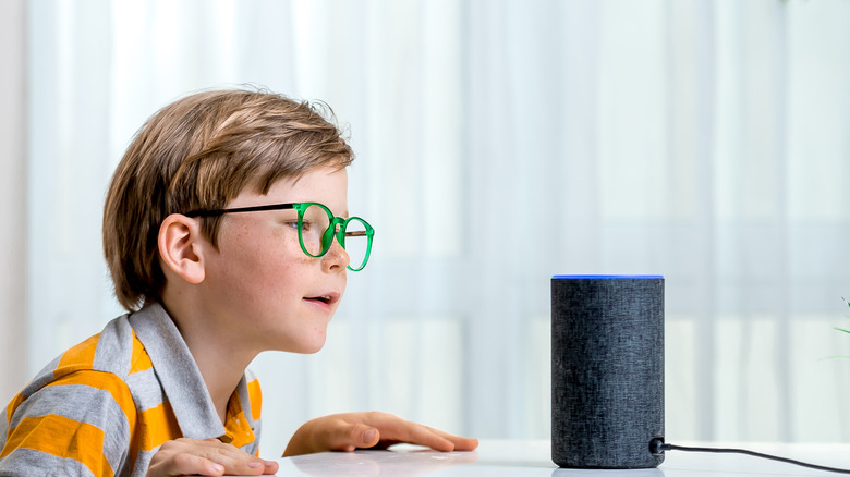 tech news Child speaking to Amazon Echo