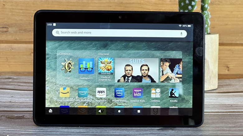 Fire HD 8 tablet on a table