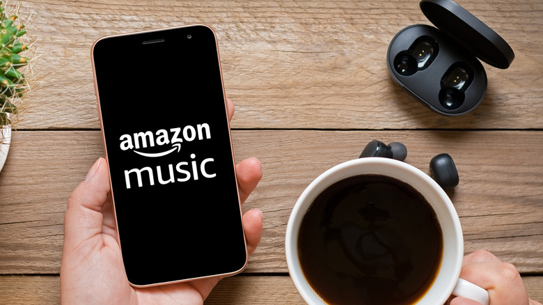 Amazon Music logo on phone