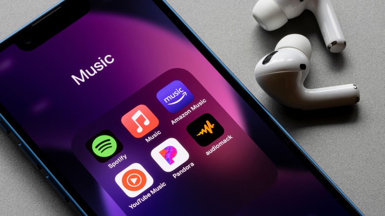 iPhone with music apps