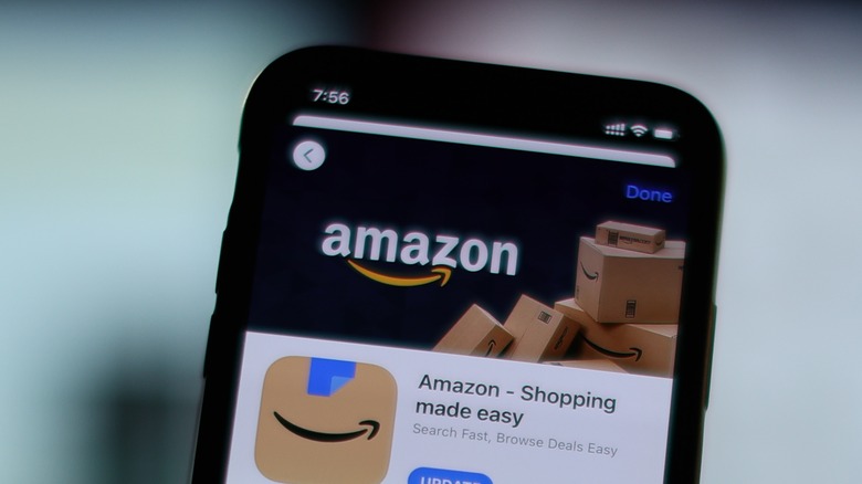 Amazon app on a smartphone