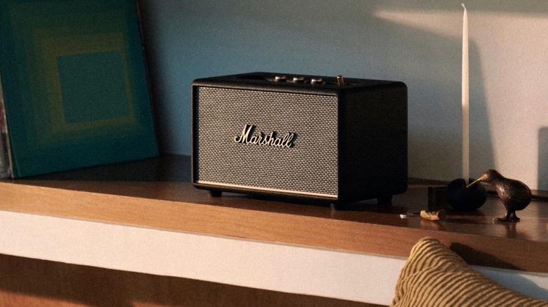 The Marshall Acton III speaker on a shelf