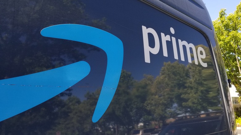 Amazon Prime logo on van