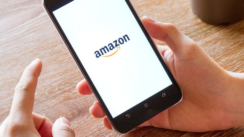 Amazon logo on smartphone screen