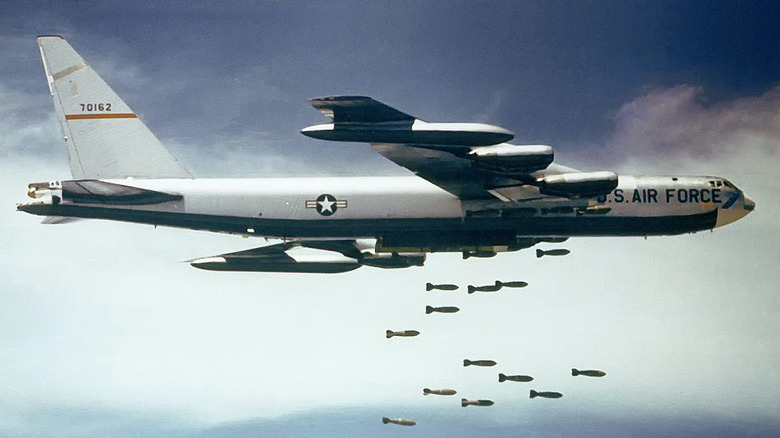 B-52 Stratofortress drops bombload Vietnam