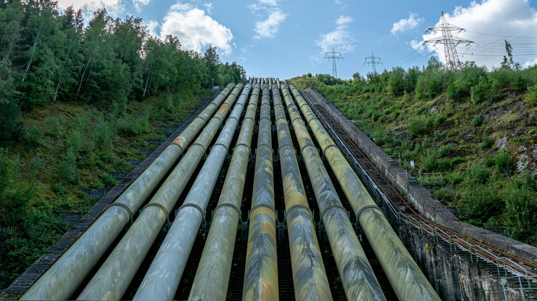 Water pipes of a typical "non-mine" pumped hydro storage system