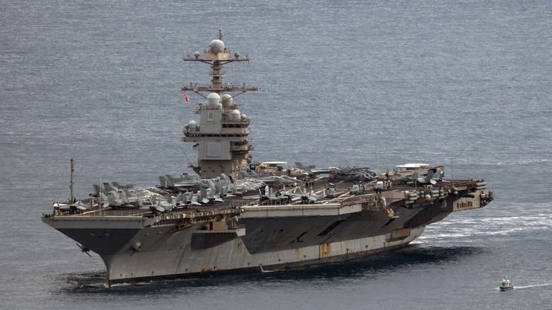 USS Gerald R Ford arriving in port