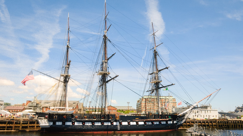 The USS Constitution at its dock