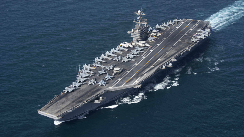 The USS John C. Stennis at sea