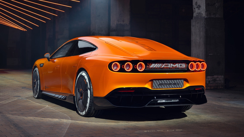 Rear end of Mercedes-AMG GT XX Concept car parked