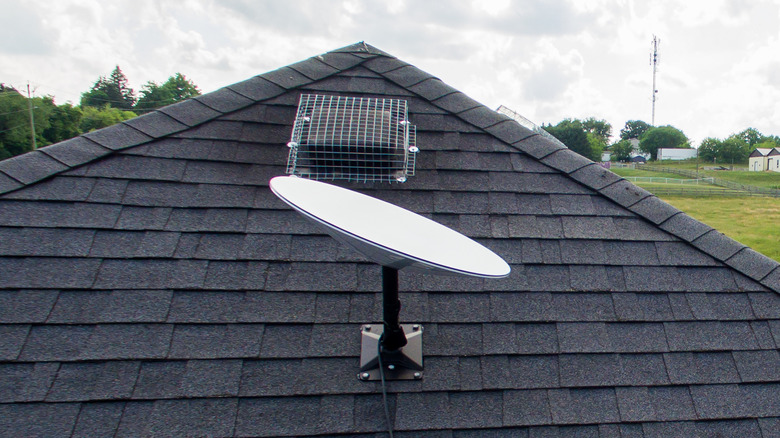 Starlink satellite on roof