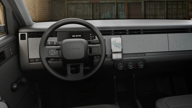 Interior of Slate Auto's electric truck