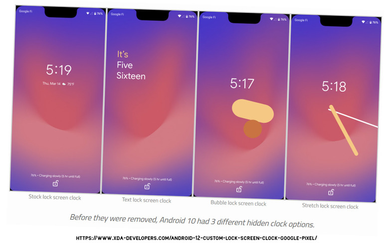 Android 12 Leak Tips Lockscreen Clock System Like Wallpapers - SlashGear