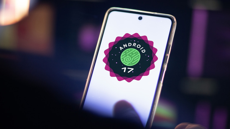 Android 17 easter egg on a phone