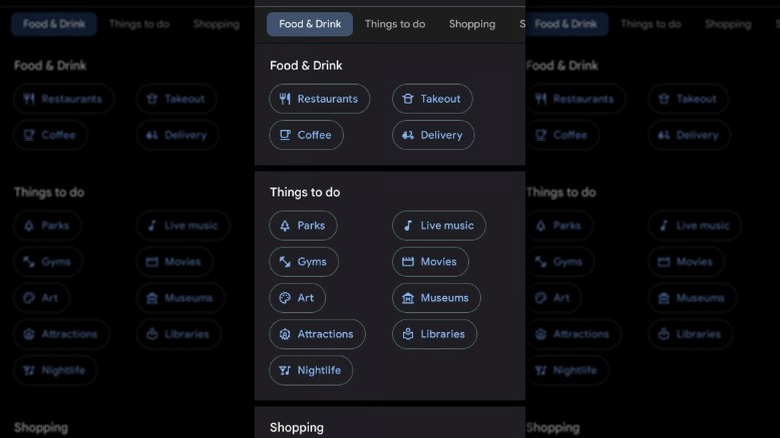 Google Maps nearby places