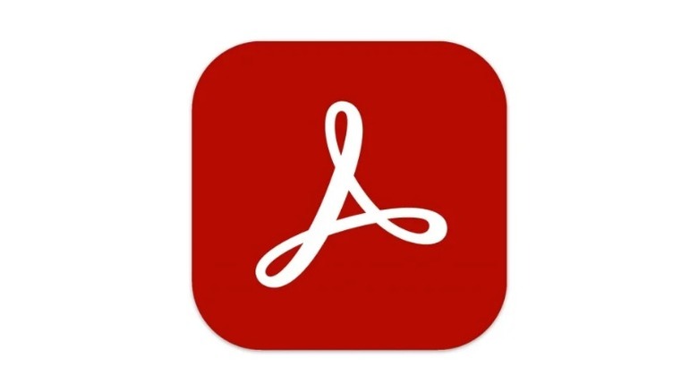 Acrobat Reader logo on white background