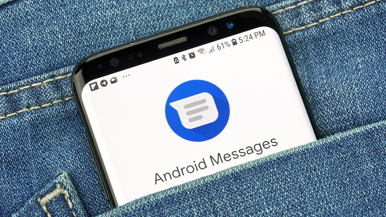 Android messages on pocket phone