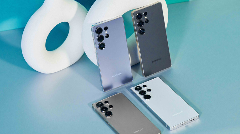 All color options of the Samsung Galaxy S25 Ultra smartphone