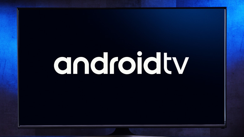 Android TV logo on television